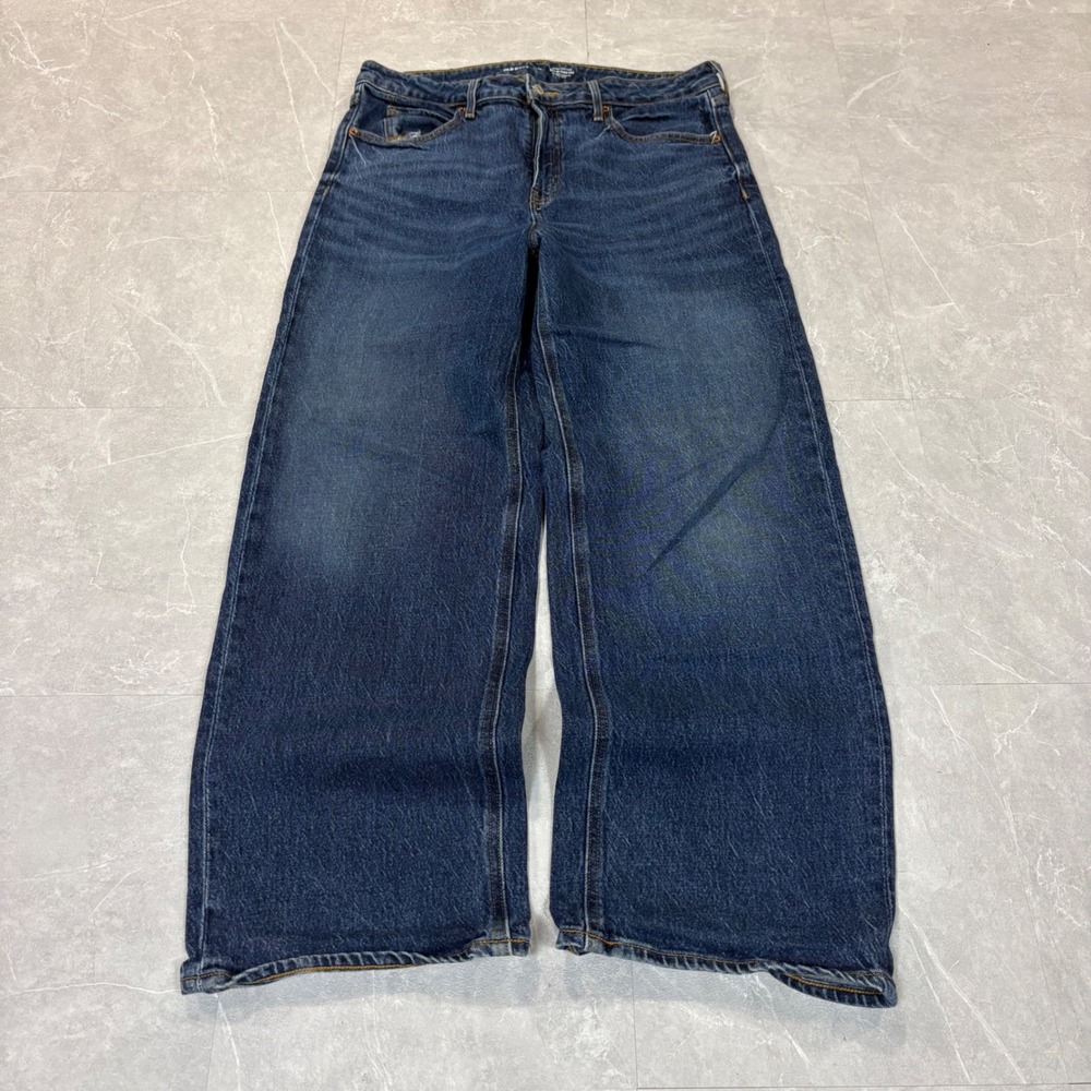 Old Navy Extra High-Rise Sky-Hi Wide Leg Jeans Blue Denim Size 12